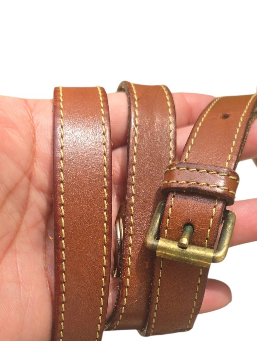 Vintage Mulberry Crossbody Bag Black Scotchgrain Leather Brown Trim - Picture 16 of 16
